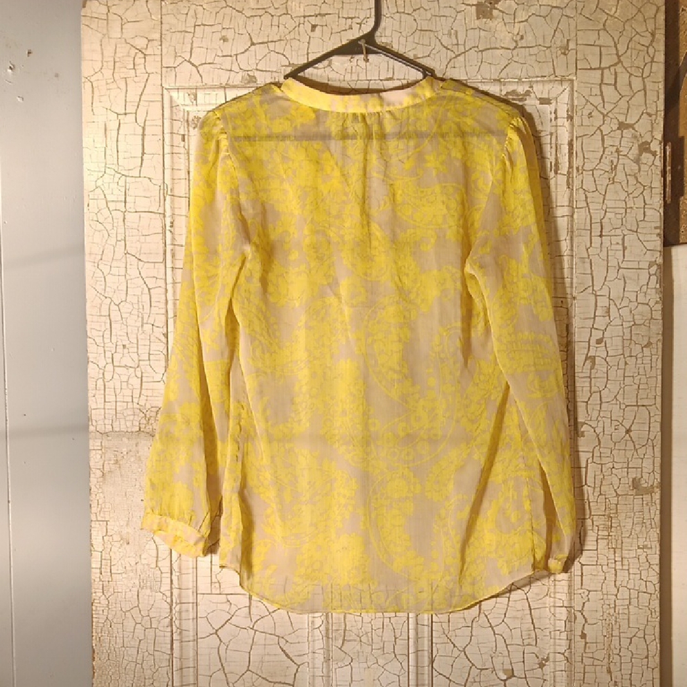 Banana Republic Yellow 3/4 Sleeve Blouse